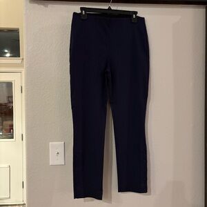 Chico's Navy Ankle Pants with Button Detail Stretch Pull On Slim Leg 6